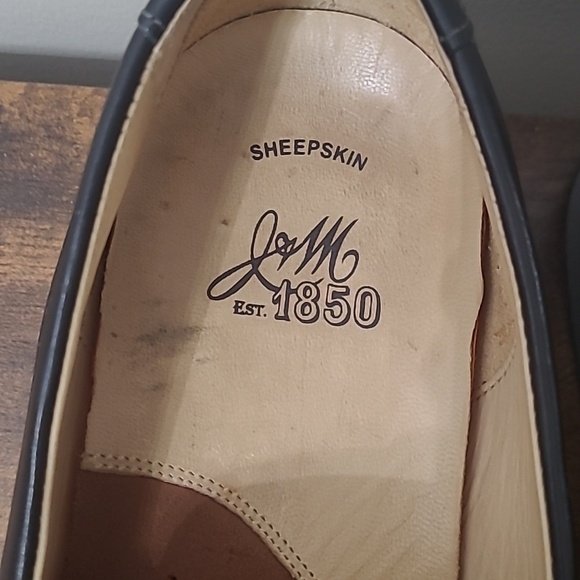 Johnston & Murphy Black Sheepskin Leather Slip-On Penny Loafers size 11.5 main image 9
